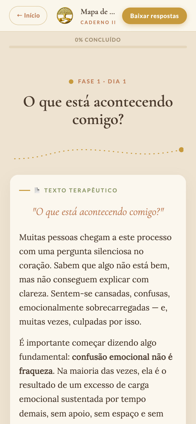 Texto terapêutico do dia